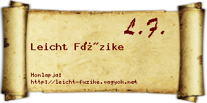 Leicht Füzike névjegykártya